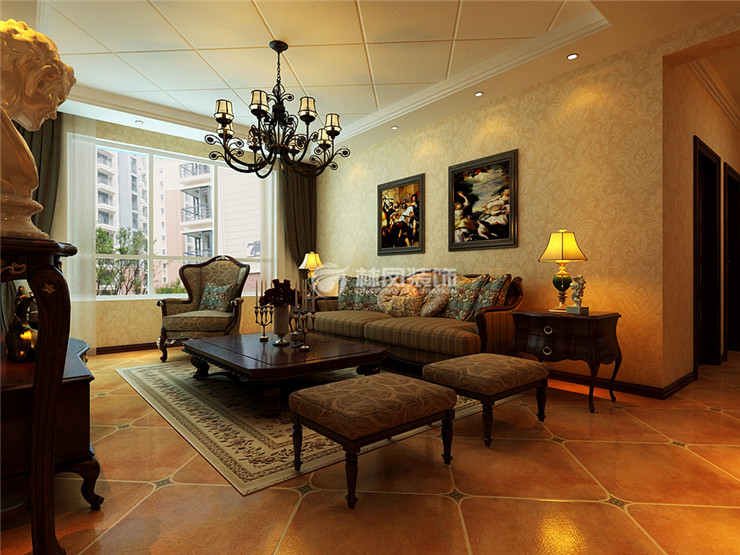 S13-劉媛媛-外灘叁號(hào)-112平-美式-客廳 (4).jpg