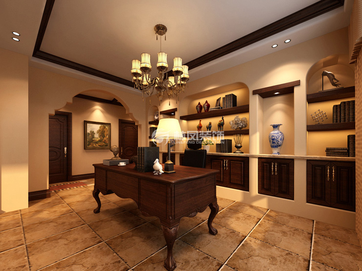 萬(wàn)科四季花城-230平-托斯卡納風(fēng)格-書房2.jpg