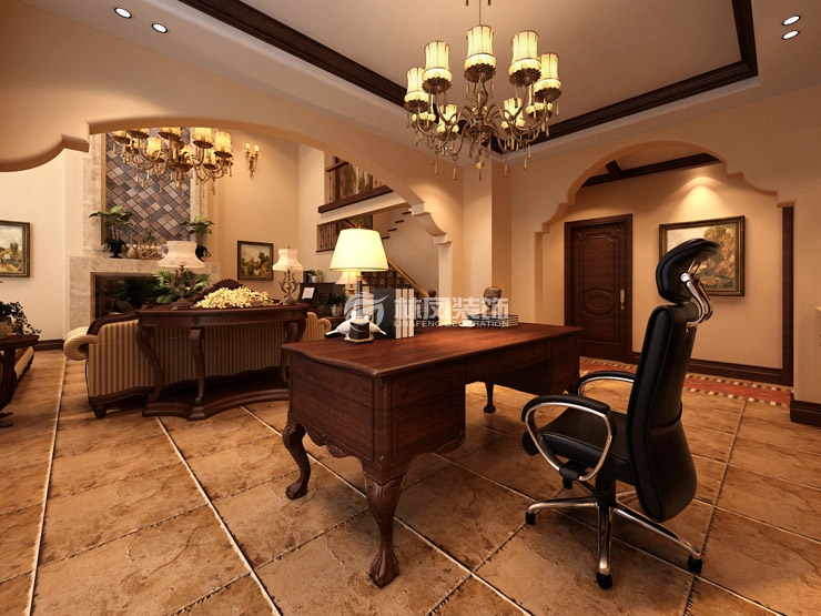萬(wàn)科四季花城-230平-托斯卡納風(fēng)格-書房.jpg