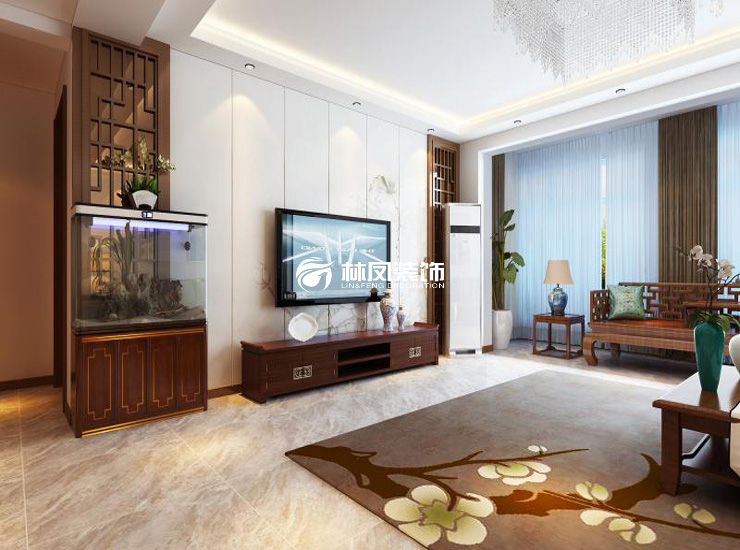 中鐵梧桐苑-200平-現(xiàn)代中式風格-客廳.jpg