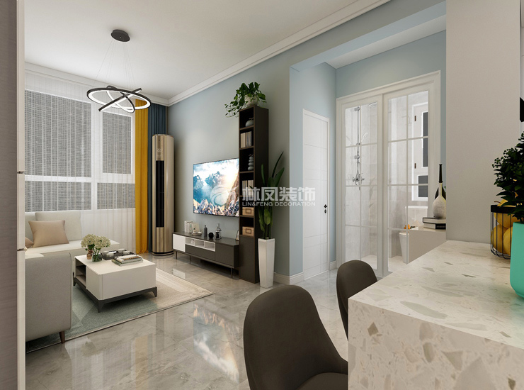金輝湖畔里-90平-現(xiàn)代風格-客廳4.jpg