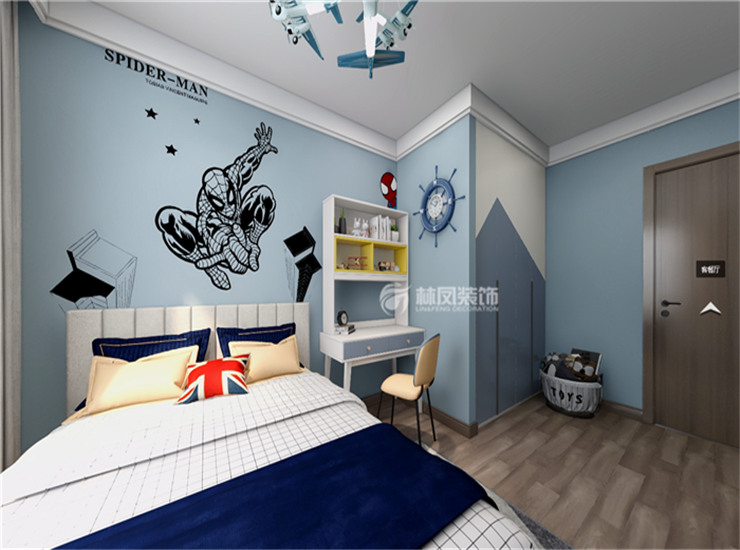 保利紫荊公館-125平-現(xiàn)代風格-兒童房.jpg